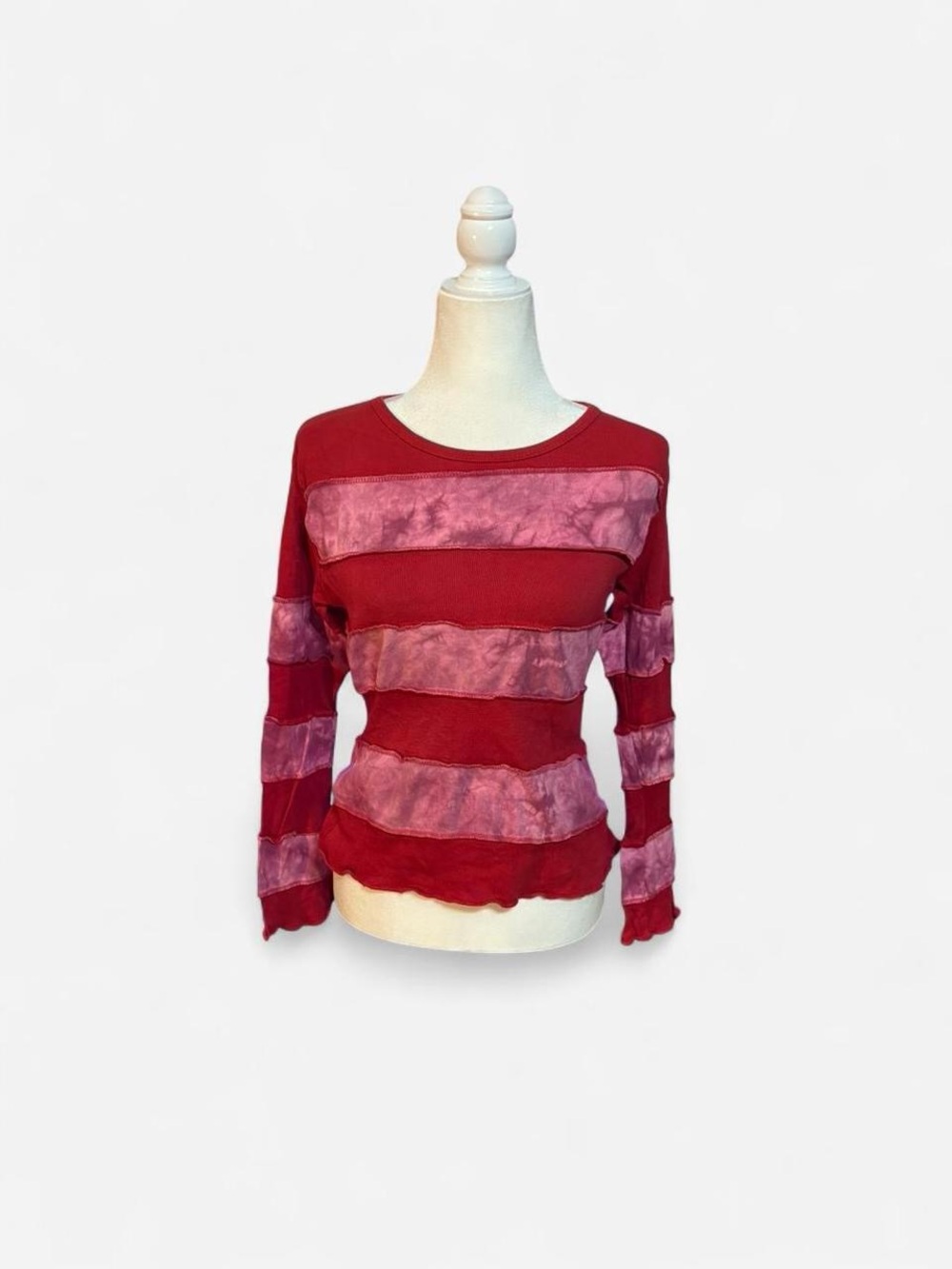 Women’s Red Striped Long Sleeve Top